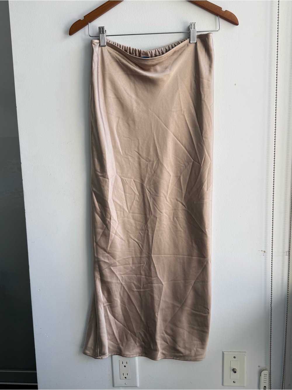 Old Navy Beige Satin Maxi Skirt
